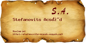 Stefanovits Acsád névjegykártya